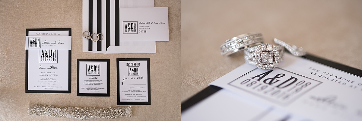 Wedding rings and wedding invitations